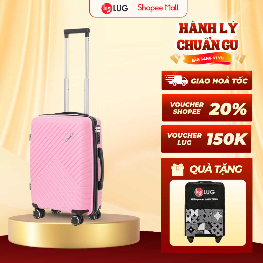 [LUG x KOL] Vali Kéo LUG Holdall MP807- Size 20 - Nhựa PP chống bể vỡ,Màu Sắc Trẻ Trung, Khoá Số Bảo