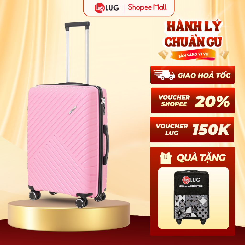 Vali Kéo LUG Holdall MP807- Size 20/24/28 - Nhựa PP chống bể vỡ,Màu Sắc Trẻ Trung, Khoá Số Bảo Mật