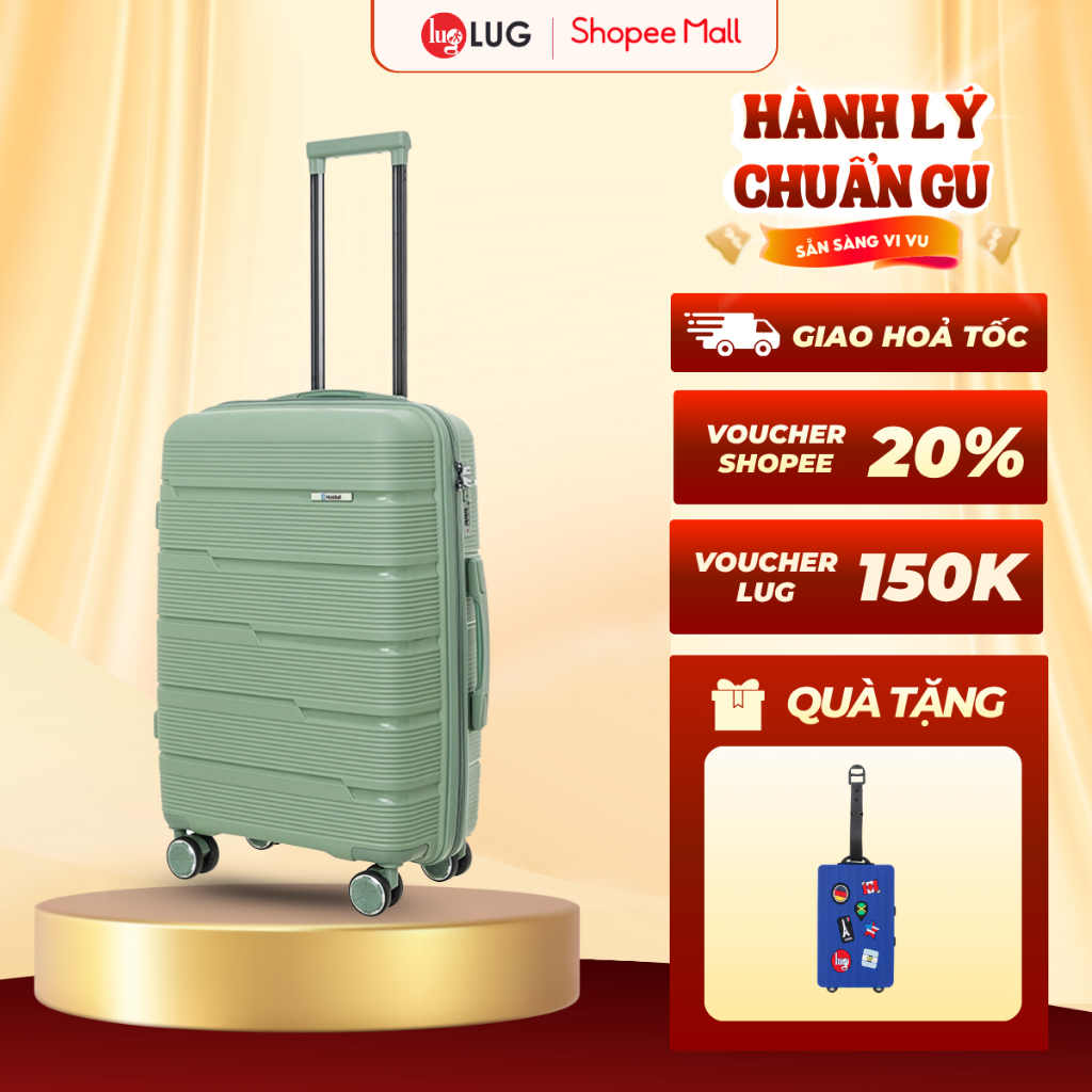 Vali Kéo LUG Holdall MP809 - Size 20, Size 24, Size 28: Nhựa PP chống bể vỡ, Khoá Số Bảo Mật An Toàn