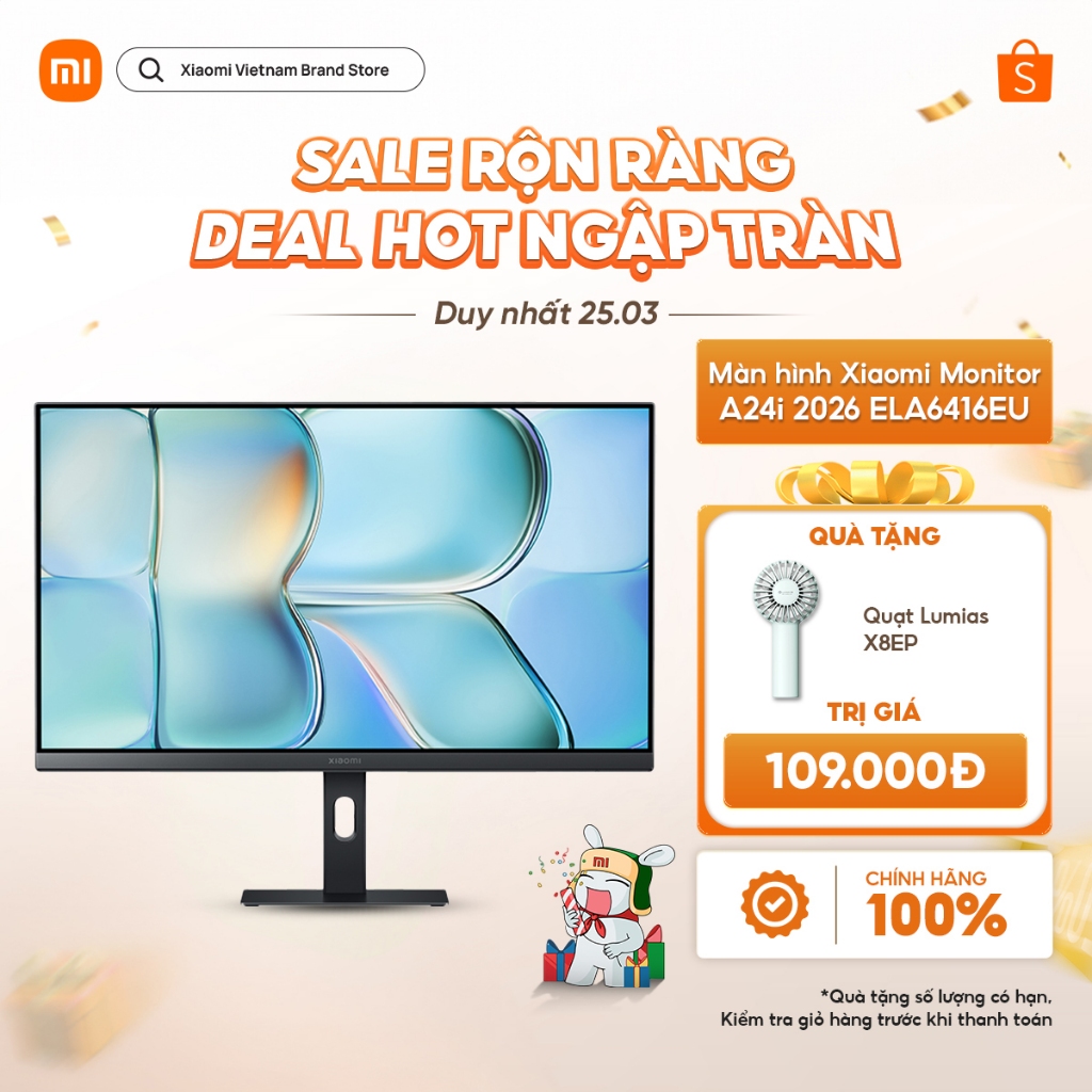 [ NEW 2026] Màn hình máy tính Xiaomi A24i ELA5444EU 23.8 inch/FHD/IPS/100HZ/6ms/HDMI