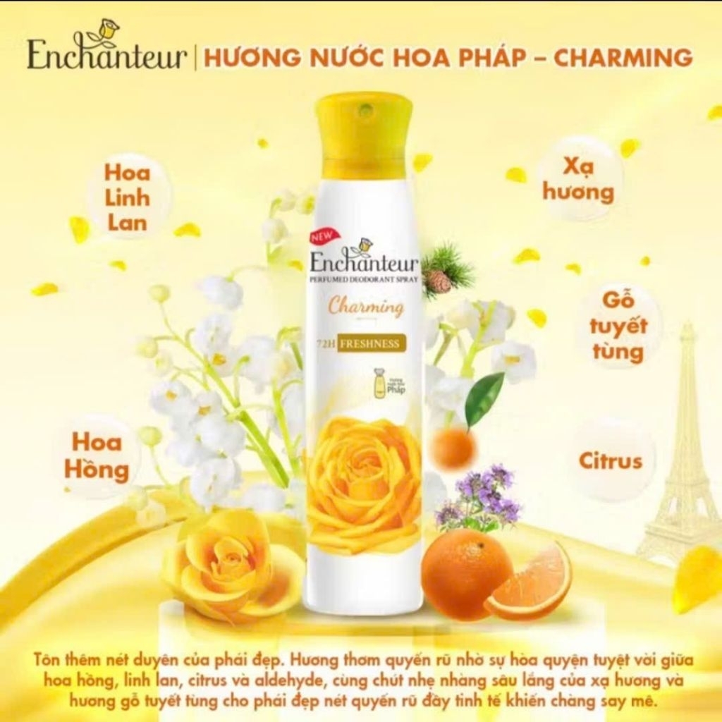 xịt khử mùi hương nước hoa Enchanteur