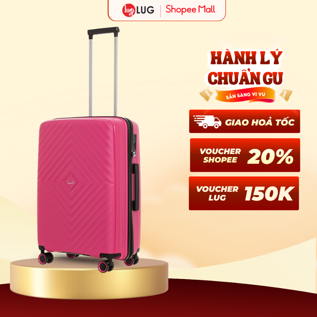 Vali Kéo Lug Lusetti Azure S20/S24 LS1159 Nhựa PP Chống Bể Vỡ, Khóa TSA An Ninh Quốc Tế