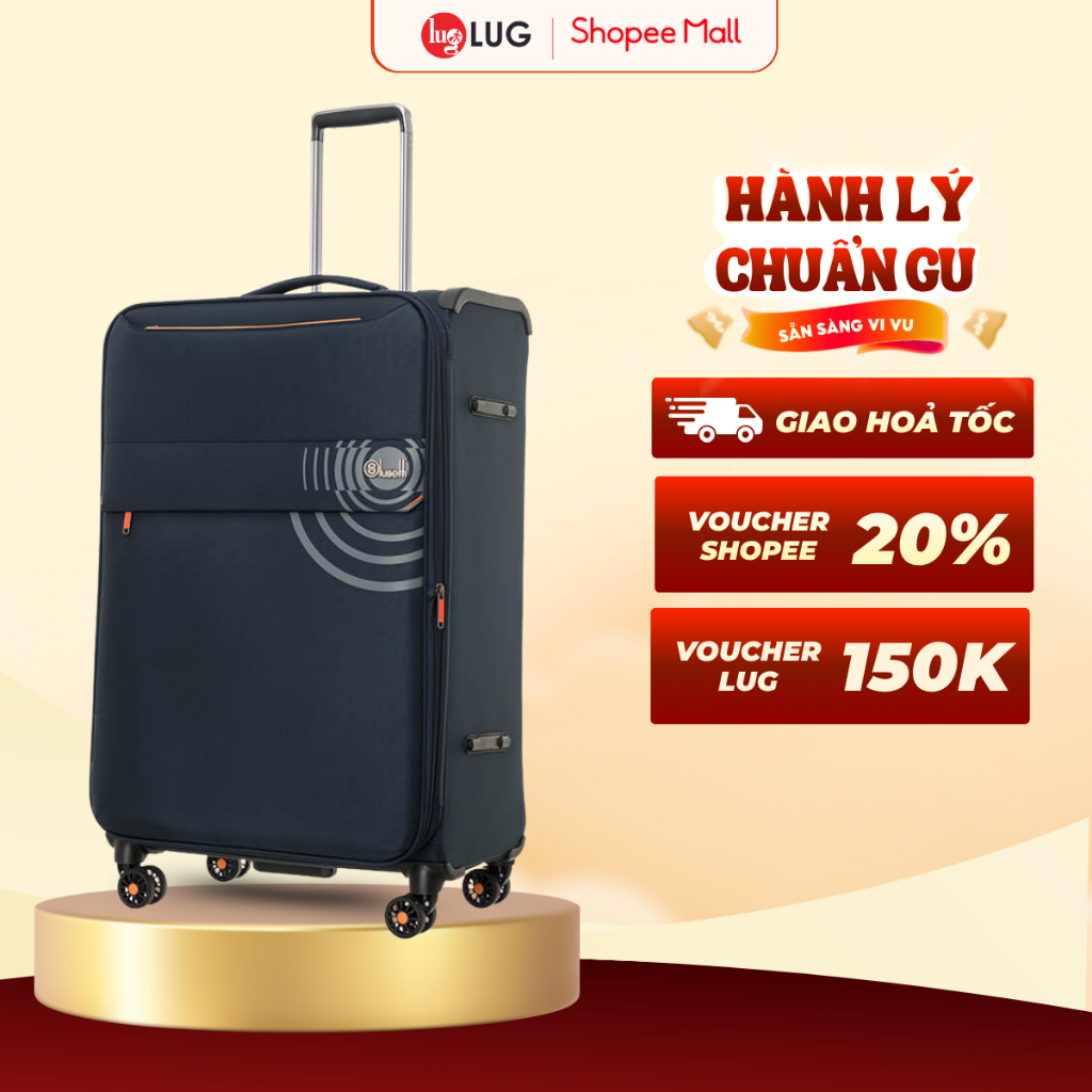 Vali Du Lịch Lug Lusetti LS8090 Size20/Size24/Size28, Chất liệu Nylon 840D Chống Thấm Nước, Khóa TSA