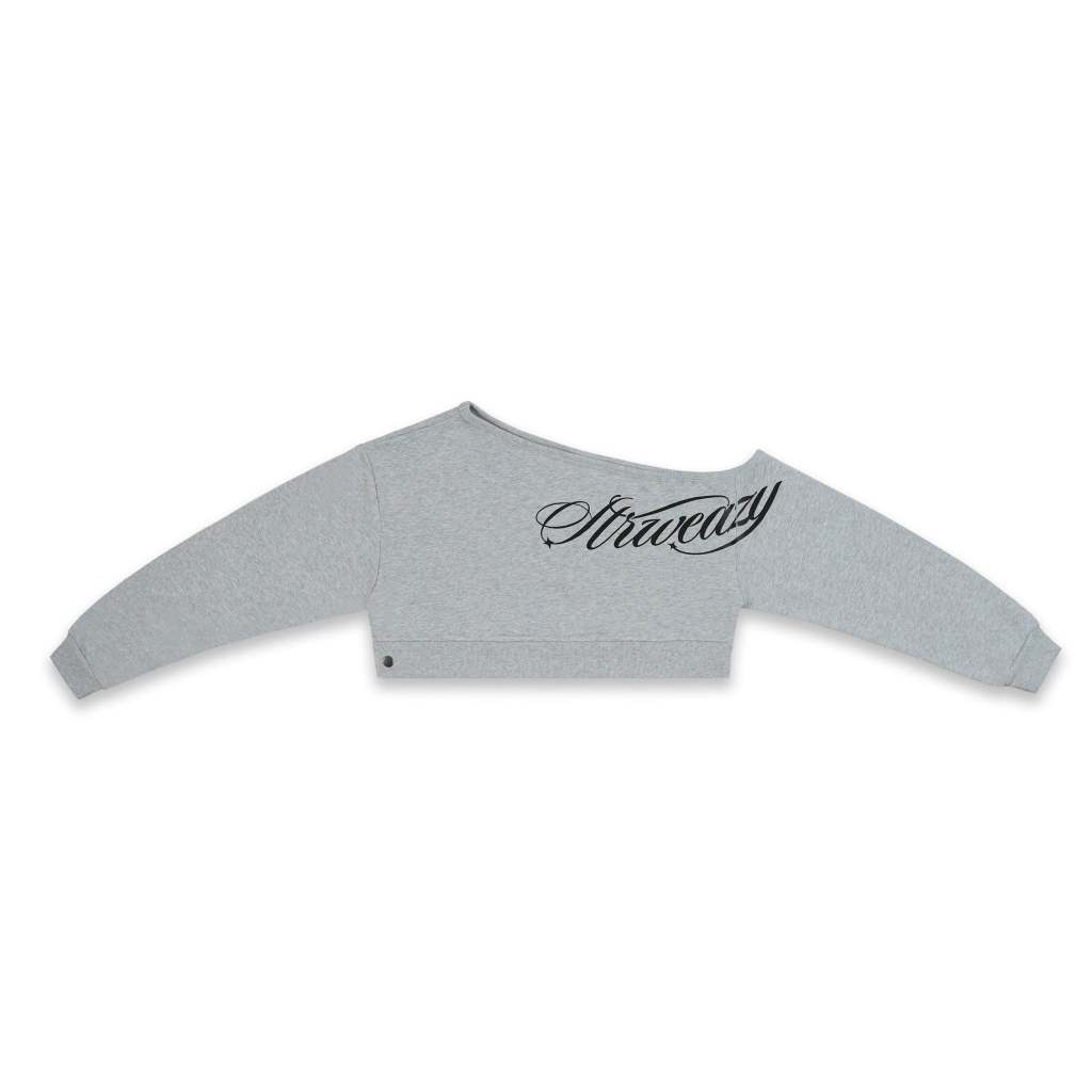 ÁO S.W.E EAZY OFF-SHOULDER CROP - GRAY