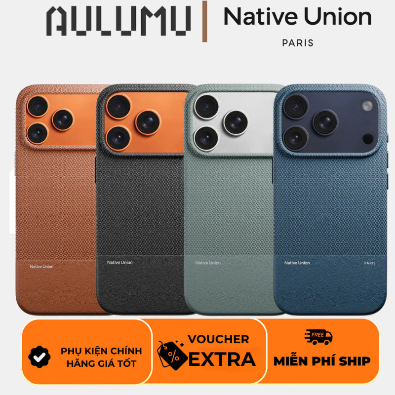 Ốp Da Native Union (Re) Classic Nhám Chống Bám Bẩn Tích Hợp Sạc Từ Tính Chính Hãng cho iP 17 Pro/ 17