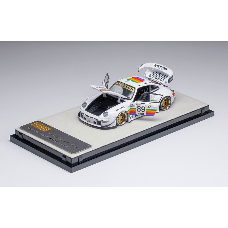 Mô hình xe Porsche white Apple RWB 964 #89 full open limited edition 999pcs tỉ lệ 1:64 PGM model PGM
