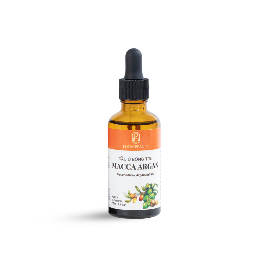 Dầu Ủ Tóc Bóng Tóc Macca Argan Loom Beauty, Phục Hồi Hư Tổn, Giảm Bông Xù, Dưỡng Tóc Bóng Mượt