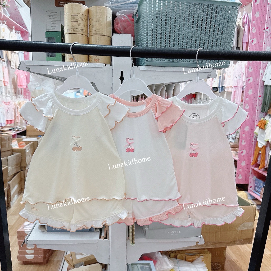 Bộ cộc tay Honee modal cho bé gái mềm mịn chính hãng