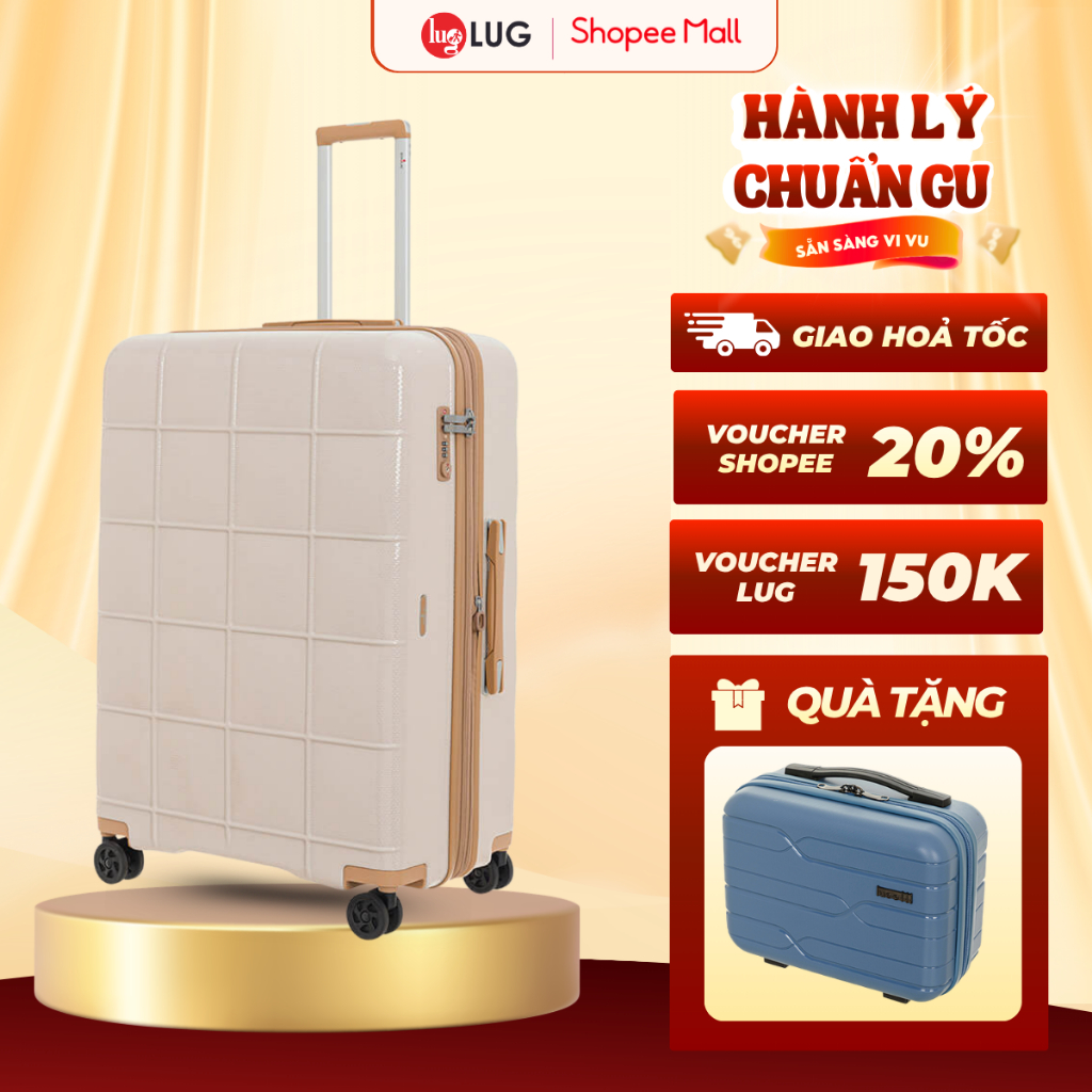 Vali Du Lịch LUG Echolac PC185 Size 20/24/28 Nhựa PC Chịu Lực Va Đập Tốt, Khóa TSA An Ninh Quốc Tế, 