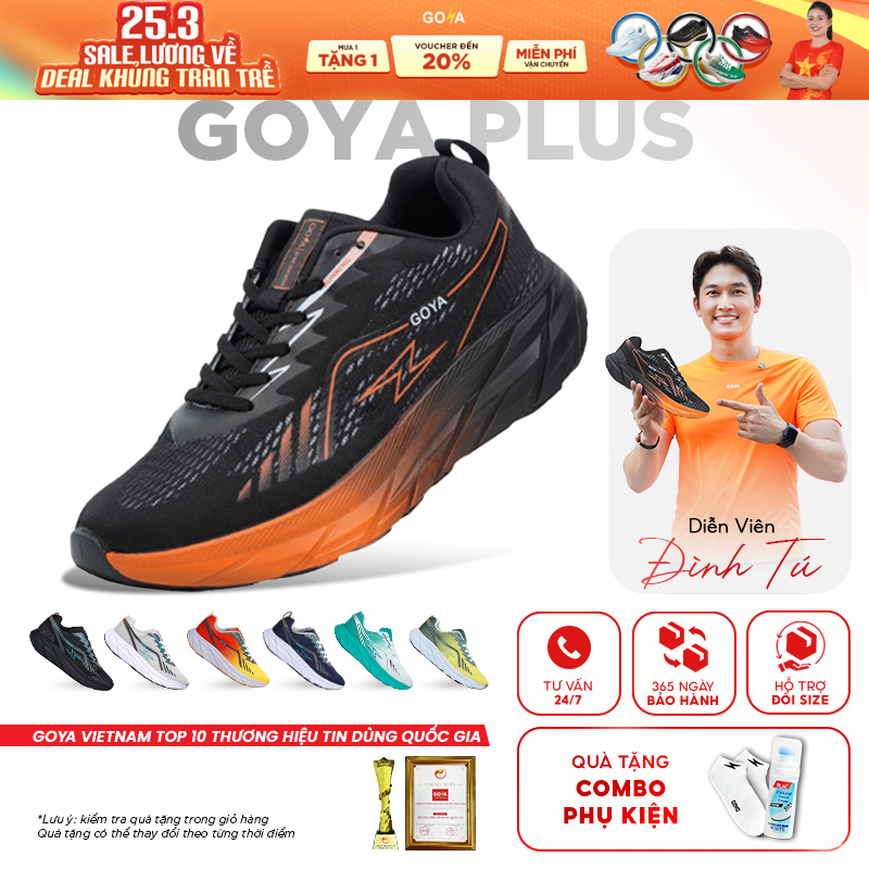 [Tặng Phụ Kiện] Giày thể thao chạy bộ nam nữ Goya Plus năm 2026 Công nghê EVA Foam mới nhất, nhẹ êm, nẩy vượt trội