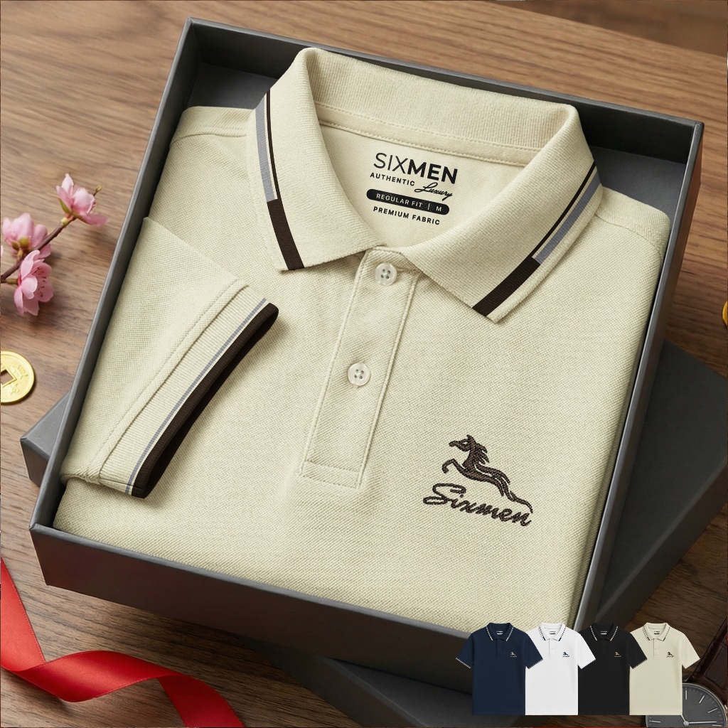 Áo Polo Nam SIXMEN HECARIM Vải Cá Sấu FeelMax Co Giãn Thoáng Mát Form Regular Fit Lịch Lãm