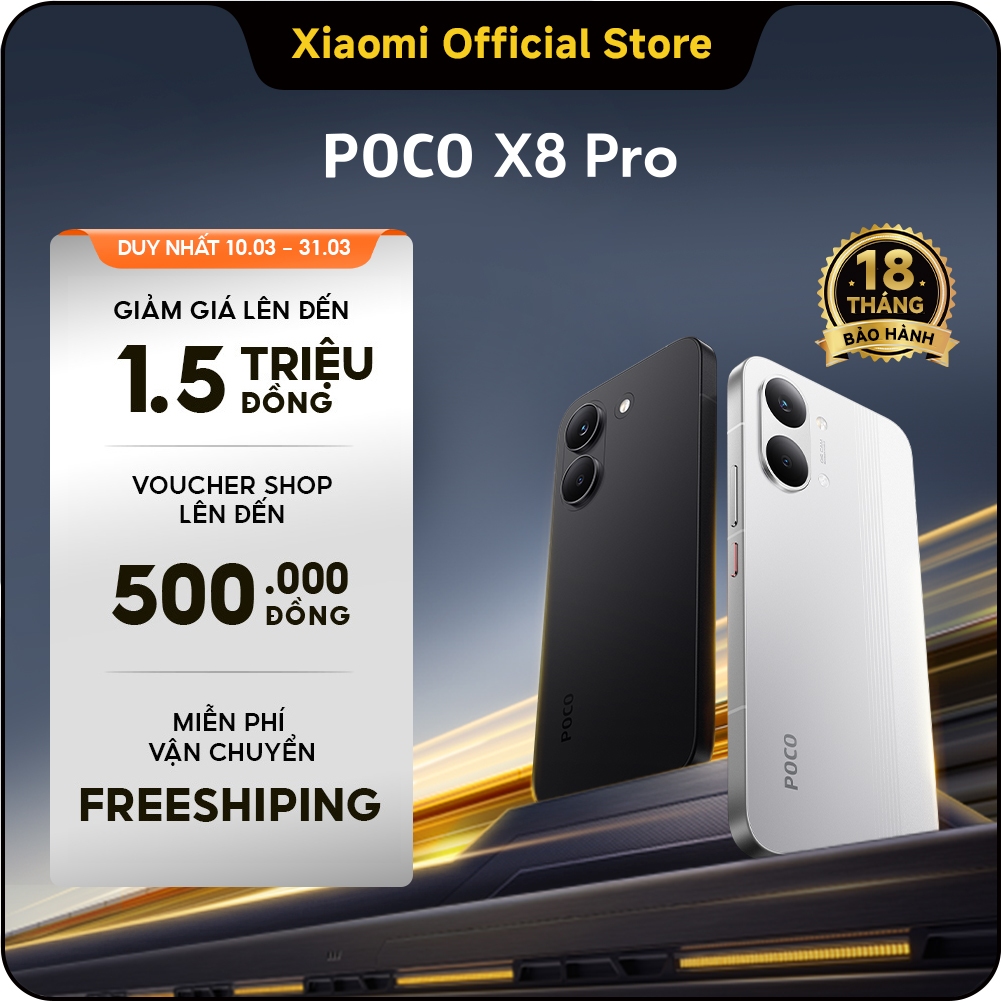 Điện thoại thông minh POCO X8 PRO| Pin cực lớn 6500mAh(typ) sạc nhanh 100W| Màn hình AMOLED 1.5K 120Hz