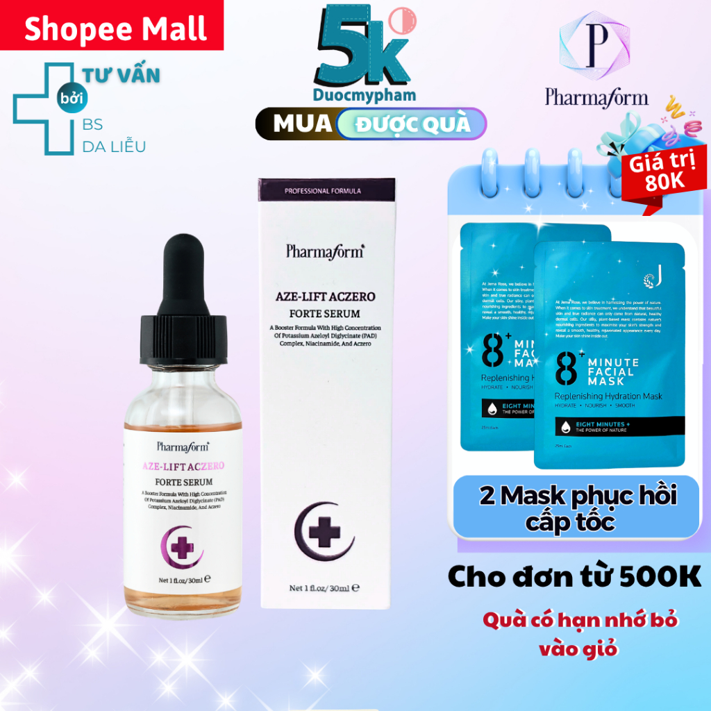 Tinh Chất Kiểm Soát Dầu, Giảm Mụn Pharmaform Aze-Lift Aczero Forte Serum 30ml