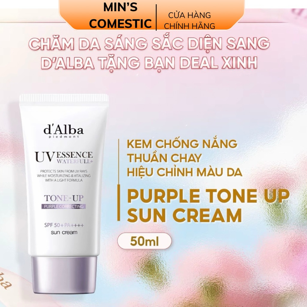 [d'Alba Korean] Kem chống nắng nâng tone Tím d'Alba White Truffle Tone Up Sunscreen (Purple) 50ml
