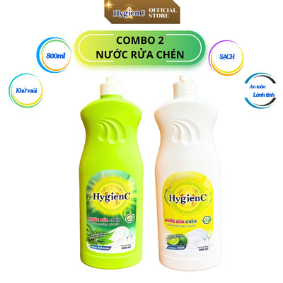 Combo 2 chai nước rửa chén bát HygienC 800g - HC-6