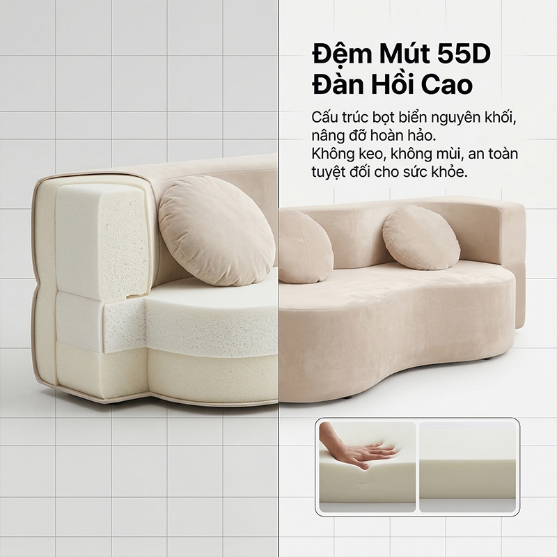[2 trong 1 ngồi nằm] LUMOO Sofa Giường Gấp Gọn 1m8 Nén Chân Không, Dễ chuyển Cho Căn Hộ, Phòng Khách | BigBuy360 - bigbuy360.vn