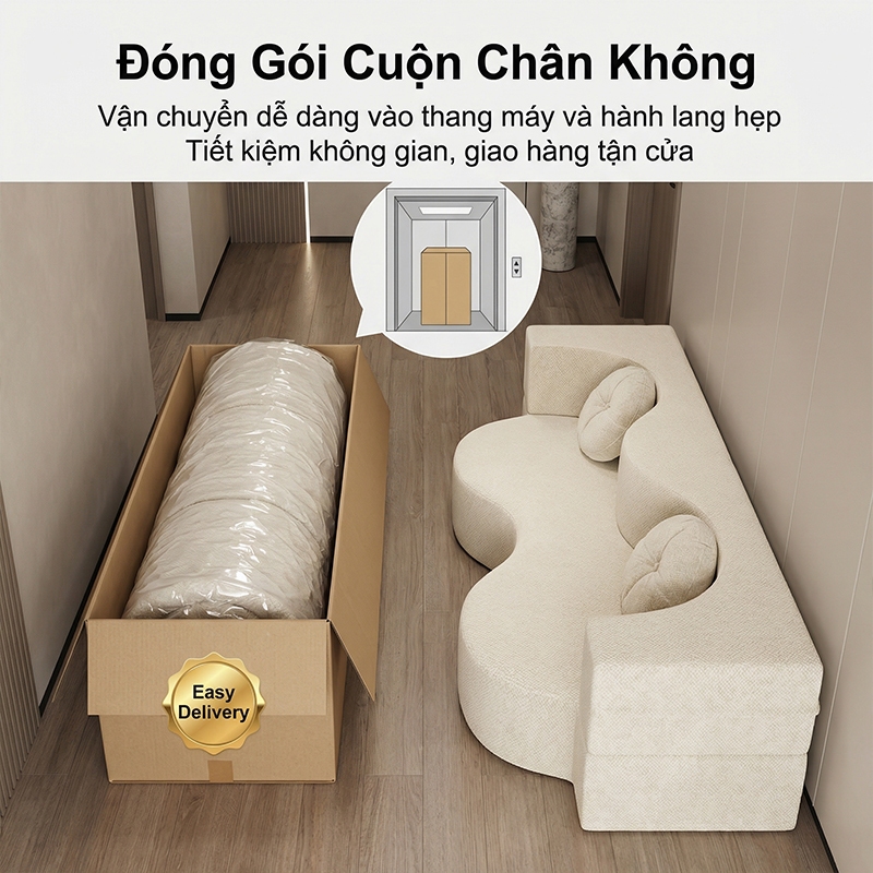[2 trong 1 ngồi nằm] LUMOO Sofa Giường Gấp Gọn 1m8 Nén Chân Không, Dễ chuyển Cho Căn Hộ, Phòng Khách | BigBuy360 - bigbuy360.vn