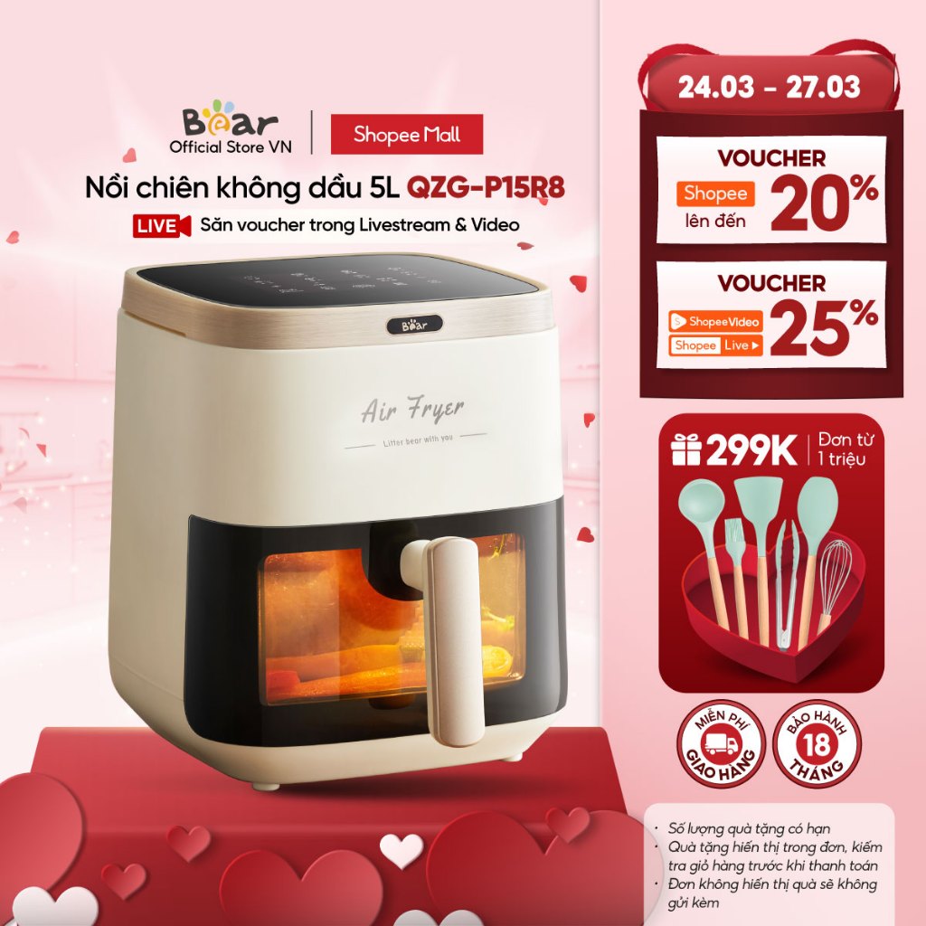 Nồi Chiên Không Dầu 5L QZG-P15R8 - Hàng Chính Hãng