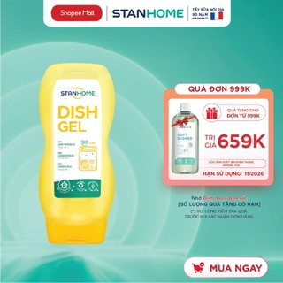 Gel máy rửa chén đậm đặc chuyên dụng all in 1 stanhome dish gel hương trái cây từ tự nhiên 720ml