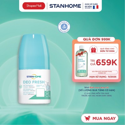 Lăn Khử Mùi ngăn tiết mồ hôi cho trẻ em và cho da nhạy cảm không cồn Deo Fresh/Deo Soft Stanhome 50ML