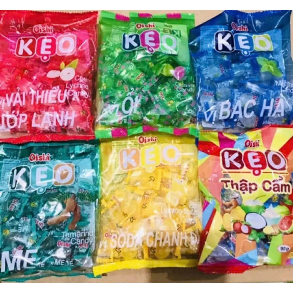 Kẹo Oishi thập cẩm, chanh, vải thiều, me, ổi