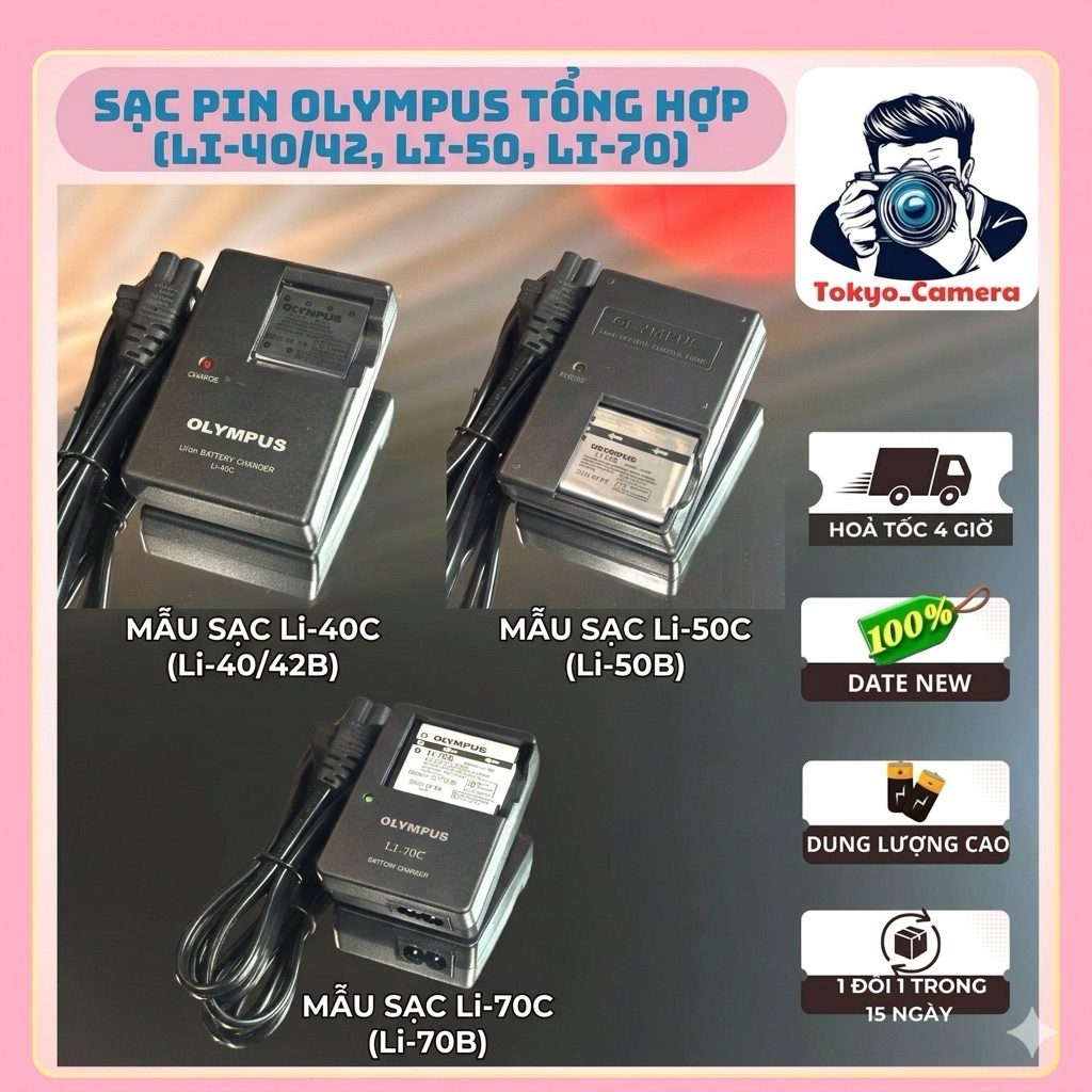 Sạc pin Olympus Li40/42B / Li-50B / Li-70B