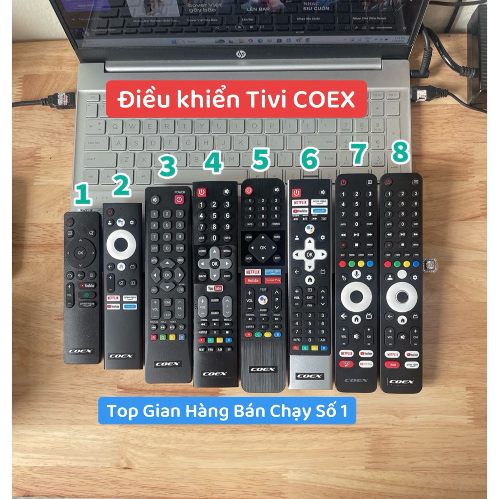 Điều khiển Tivi COEX hàng Zin cao cấp tặng pin( Dùng chung tất cả Tivi COEX-Riêng mẫu 7 và 9 dùng ch