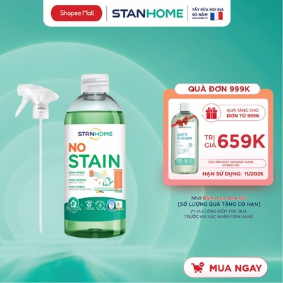 Tẩy vết bẩn trên tường Stanhome No Stain, tẩy mốc tường thâm đen, vết ố, làm sạch vết bút chì màu, mực bút lông 500ml