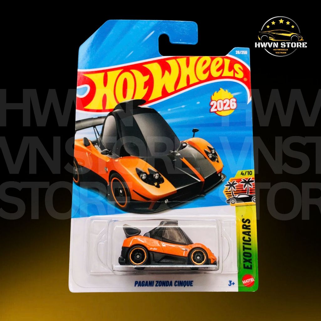 Xe mô hình Hotwheels Pagani Zonda Cinque màu cam
