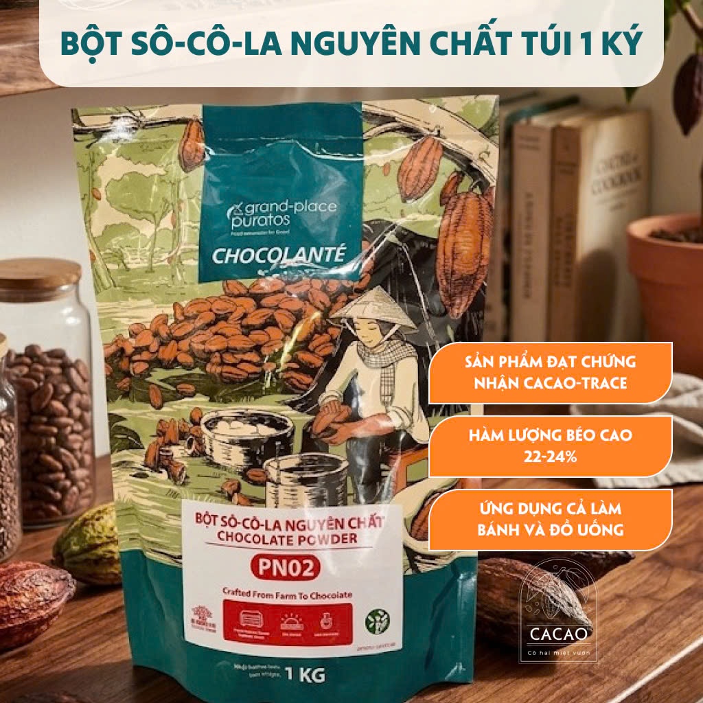 Bột Socola Nguyên Chất Puratos Puratos Cacao-Trace 1kg - Nguyên Liệu Pha Chế, Làm Bánh, Uống Healthy