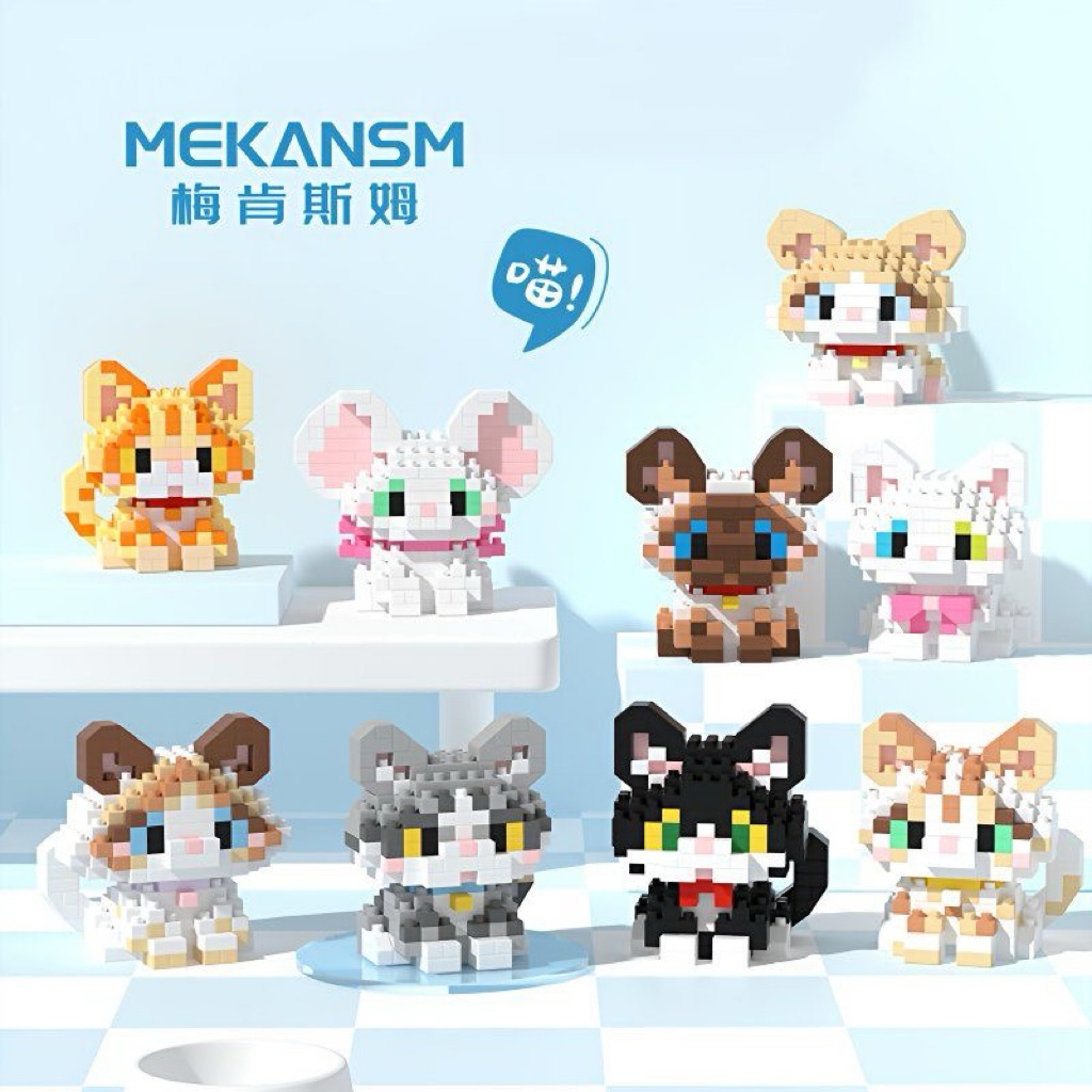 Đồ chơi lắp ráp siêu cute, đồ chơi nhỏ để bàn, đồ chơi lắp rap hình mèo chó cute