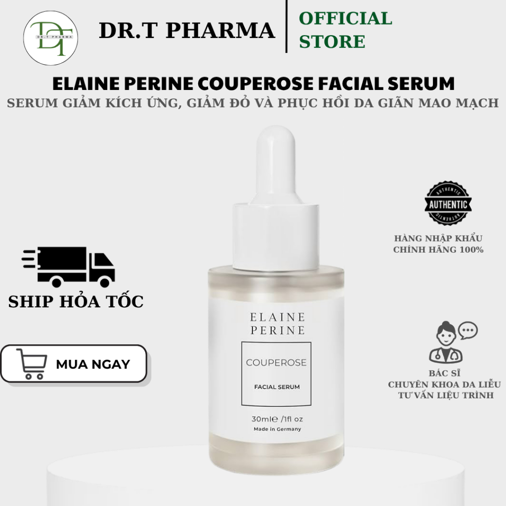 [HÀNG CÔNG TY] Elaine Perine Couperose Facial Serum 30ml - Serum phục hồi, giảm đỏ, làm dịu da