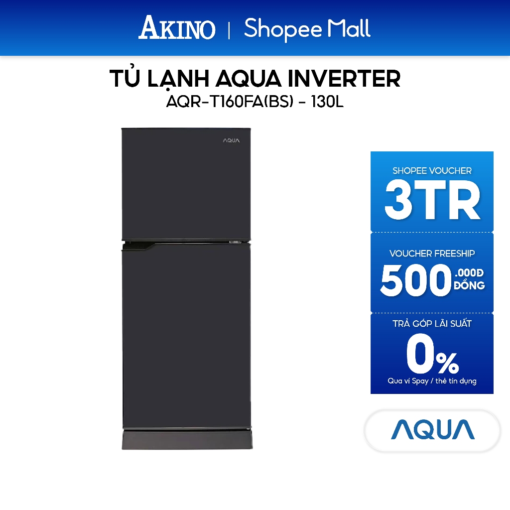 Tủ lạnh Aqua 130 lít AQR-T160FA(BS) - Bảo hành chính hãng