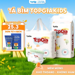 Tã/bỉm quần dán TopGiaKids mềm mỏng, chống tràn, thấm hút tốt đủ size từ S - XXXL 28 - 50 miếng