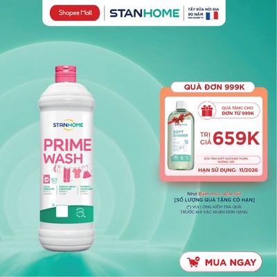 Nước giặt đậm đặc cho đồ trắng và sáng màu từ tự nhiên stanhome prime wash 1000ml