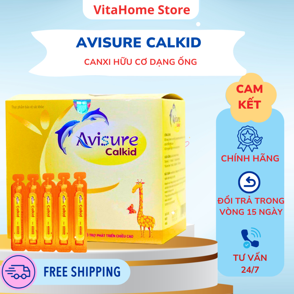 Canxi Hữu Cơ Avisure Calkid - Bộ Sung Canxi Nano D3MK7 Vitamin PP Giúp Trẻ Phát Triển Chiều Cao Vượt