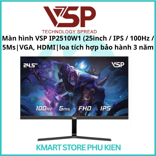 Màn hình VSP IP2510W1 (25inch / IPS / 100Hz / 5Ms|VGA, HDMI| Loa tích hợp/bảo hành 3 năm