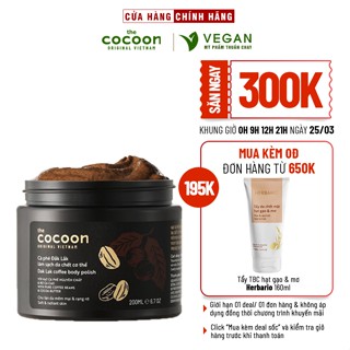 Cà phê Đắk lắk làm sạch da chết COCOON 200ml HŨ (Dak lak coffee body polish)