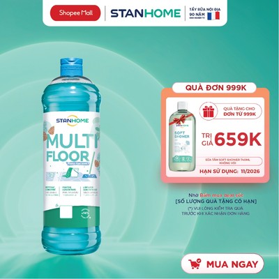 Nước lau sàn đậm đặc Stanhome Multi Floor Frozen Pine an toàn cho da nhạy cảm hương tuyết tùng 1000ml