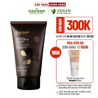 Tẩy da chết mặt Cà phê Đắk Lắk làm sạch da mặt cocoon 150ml (Dak Lak coffee face polish ) thuần chay