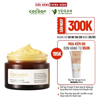 Mặt nạ nghệ Hưng Yên cocoon 30ml (Turmeric face mask) đều màu, giảm thâm - VEGAN - thuần chay
