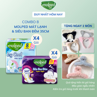 [COMBO MÁT LẠNH NGỦ NGON] Băng Vệ Sinh Molped – 4 Mát Lạnh Có Cánh + 4 Siêu Ban Đêm