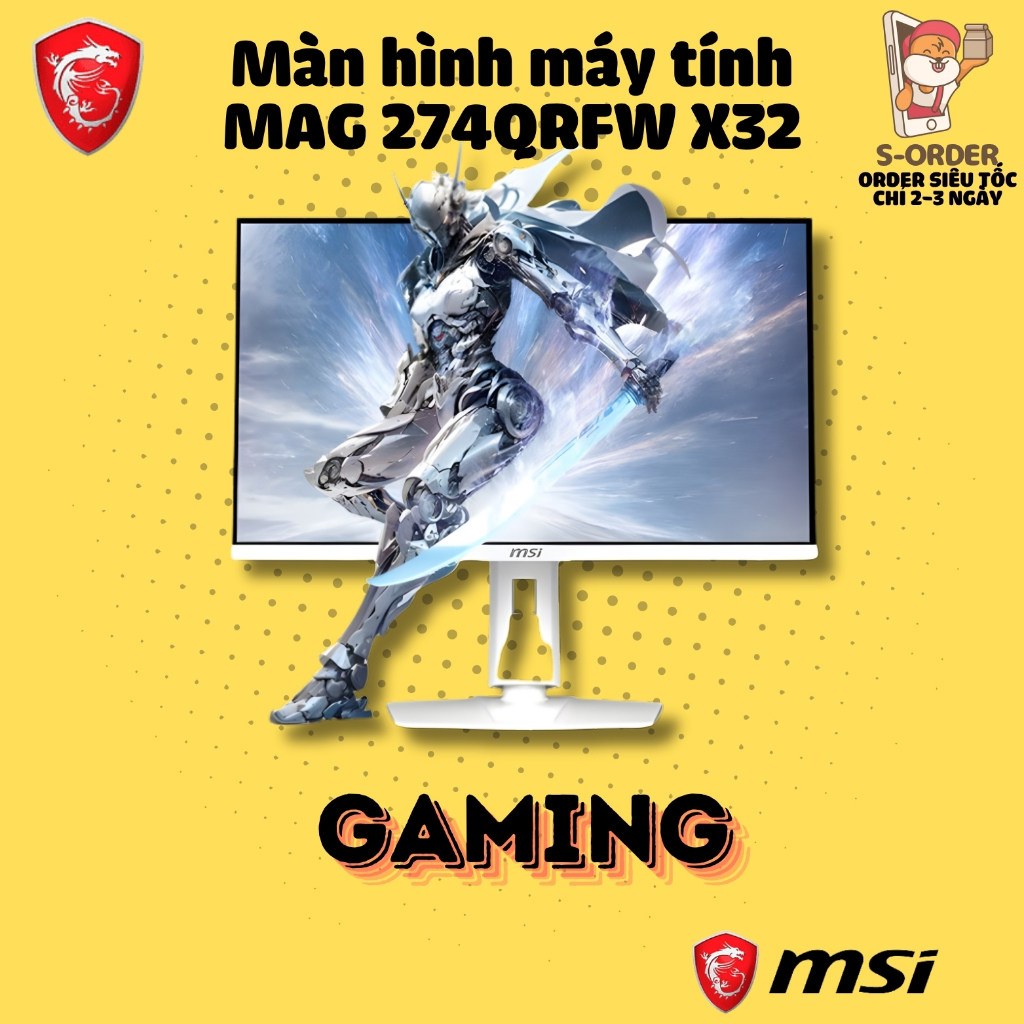 Màn Hình Gaming MSI 27 Inch MAG 274QRFW E20/X32 White - 2K,Rapid IPS, 320Hz, 0.5ms, HDR, Trắng