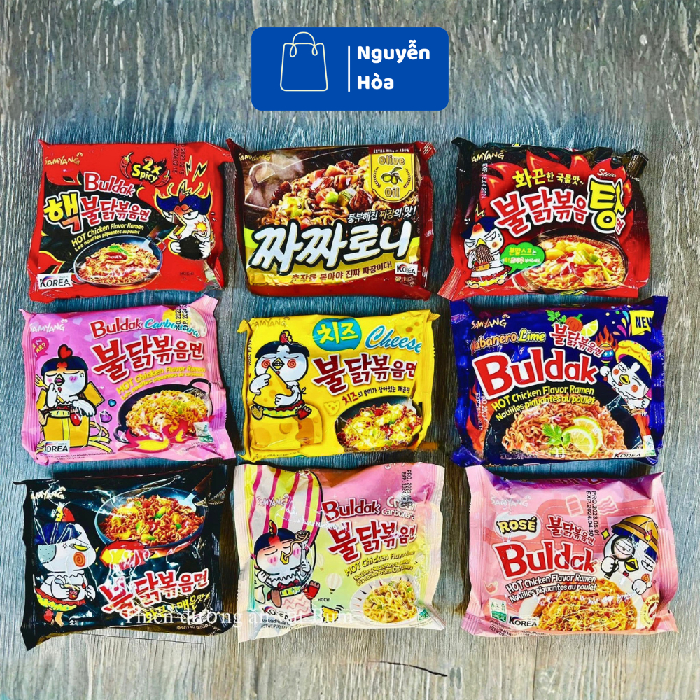 [Combo 5 Gói] Mì Cay Samyang Buldak Hàn Quốc - Đủ Vị: Truyền Thống, Phô Mai, Carbonara, Rose, 2x Spi