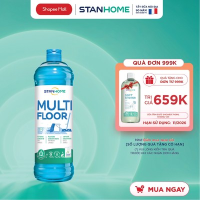 Nước lau sàn đậm đặc từ tự nhiên Stanhome Multi Floor Ecolabel 1000ml khô nhanh, sạch bóng