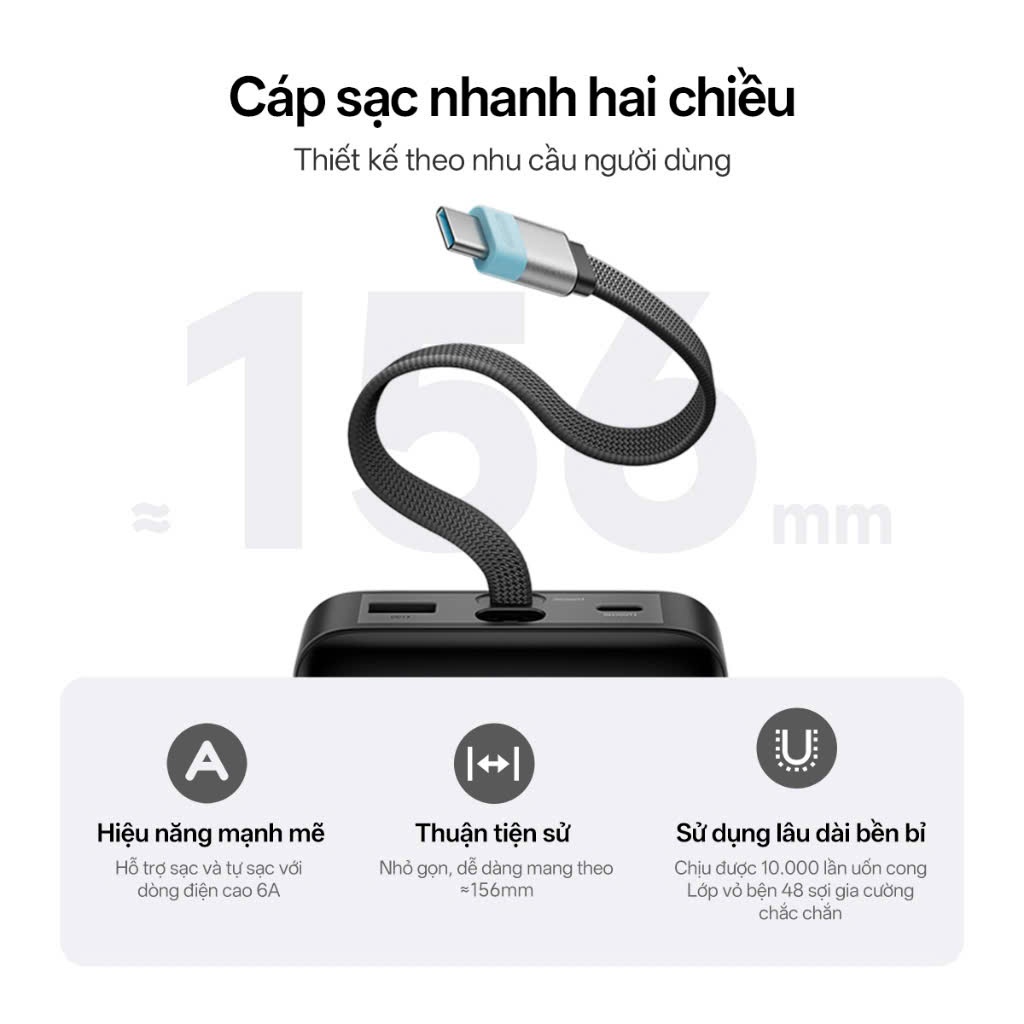 [Nguyên Seal, BH 18th] Pin Sạc dự phòng Cuktech 25SE | 120w Cáp Tích Hợp PD/PPS/QC/UFCS/MiTurbo 120W LPB252N | BigBuy360 - bigbuy360.vn