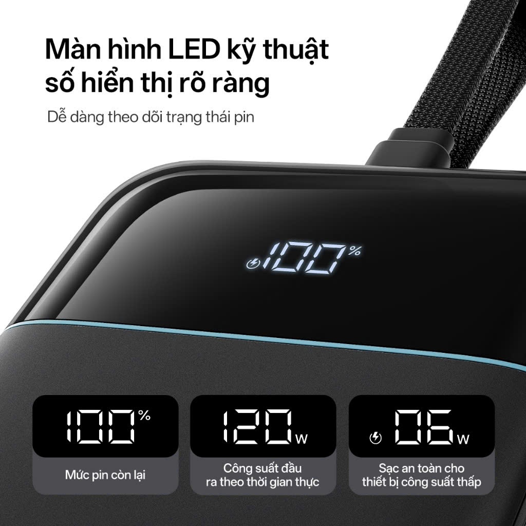 [Nguyên Seal, BH 18th] Pin Sạc dự phòng Cuktech 25SE | 120w Cáp Tích Hợp PD/PPS/QC/UFCS/MiTurbo 120W LPB252N | BigBuy360 - bigbuy360.vn