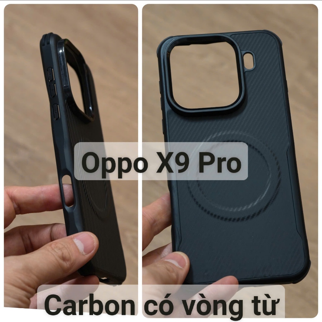Ốp lưng vân carbon từ tính full viền chống sốc Oppo X9 Pro / X8 Ultra / X8 Pro / X8 / X7 Ultra