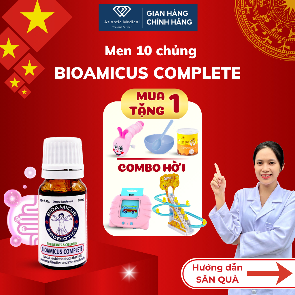 [Quà Xinh] Men Vi Sinh BioAmicus Complete Bổ Sung Lợi Khuẩn Hỗ Trợ Duy Trì Hệ Miễn Dịch Khỏe Mạnh Cho Bé Lọ 10ml
