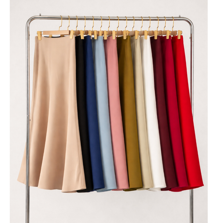 [Form rộng, lùi size] Chân Váy Lụa Vân Gỗ Dáng Dài, Chân Váy Lụa Cạp Trễ Hai Lớp La Boutique V006 | BigBuy360 - bigbuy360.vn